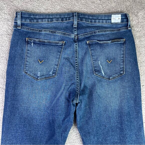 HUDSON Heidi Jeans Women’s 32X30 Blue Flare High Rise Distressed Stretch Denim - Picture 4 of 13